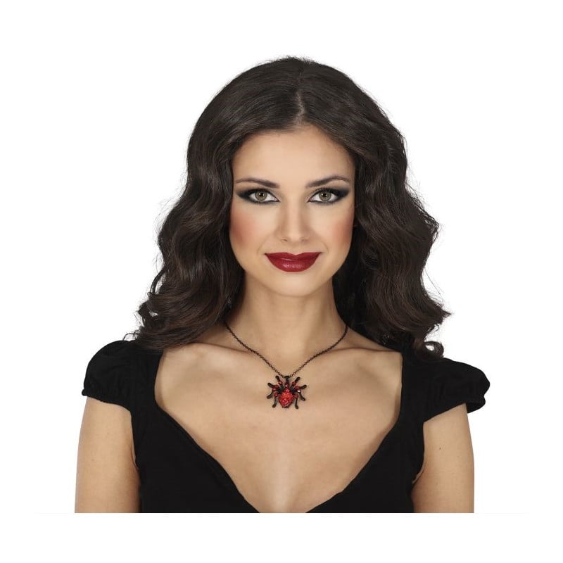 Collar Araña Con Rubí 6 Cm