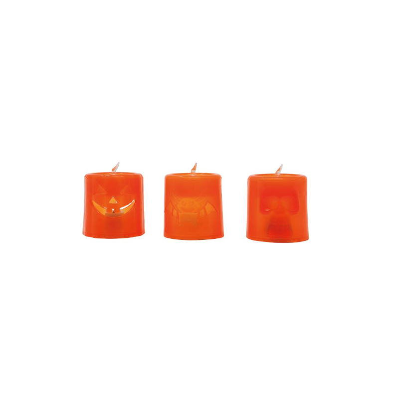 Vela Naranja/Negra con Luz Surtido