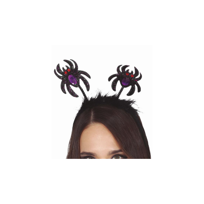 Diadema Arañas Negras Glitter