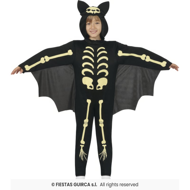 Disfraz Murciélago Esqueleto Talla 7-9 Años De Fiestas Guirca