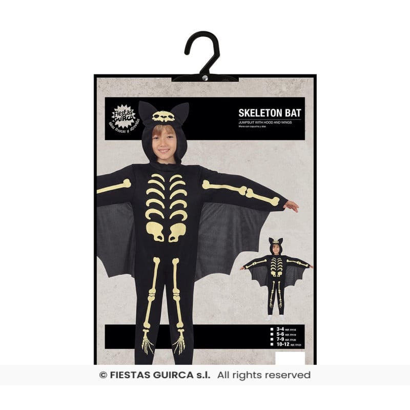 Disfraz Murciélago Esqueleto Talla 10-12 Años