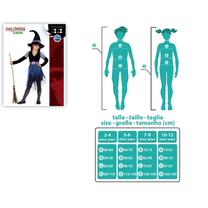 Disfraz Infantil Bruja Encantada 7-9 Años