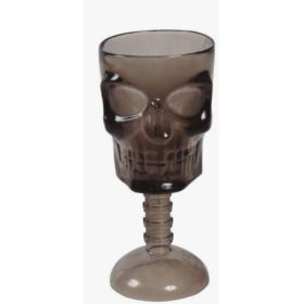 Copa Calavera Negra Transparente 18 cm
