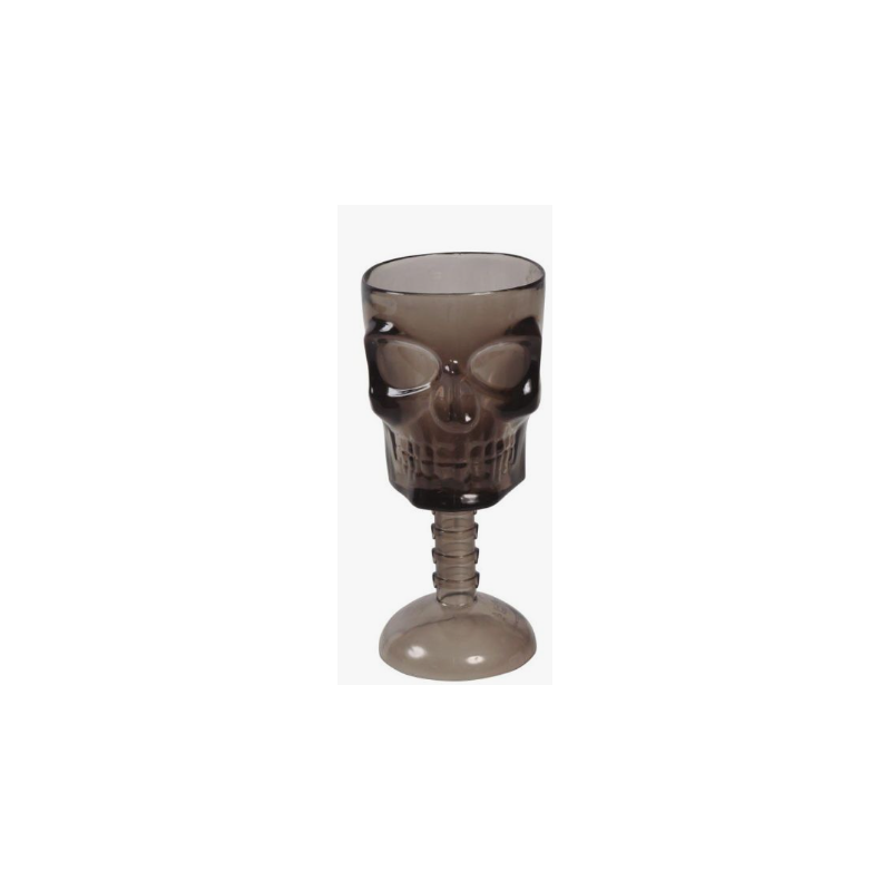 Copa Calavera Negra Transparente 18 cm