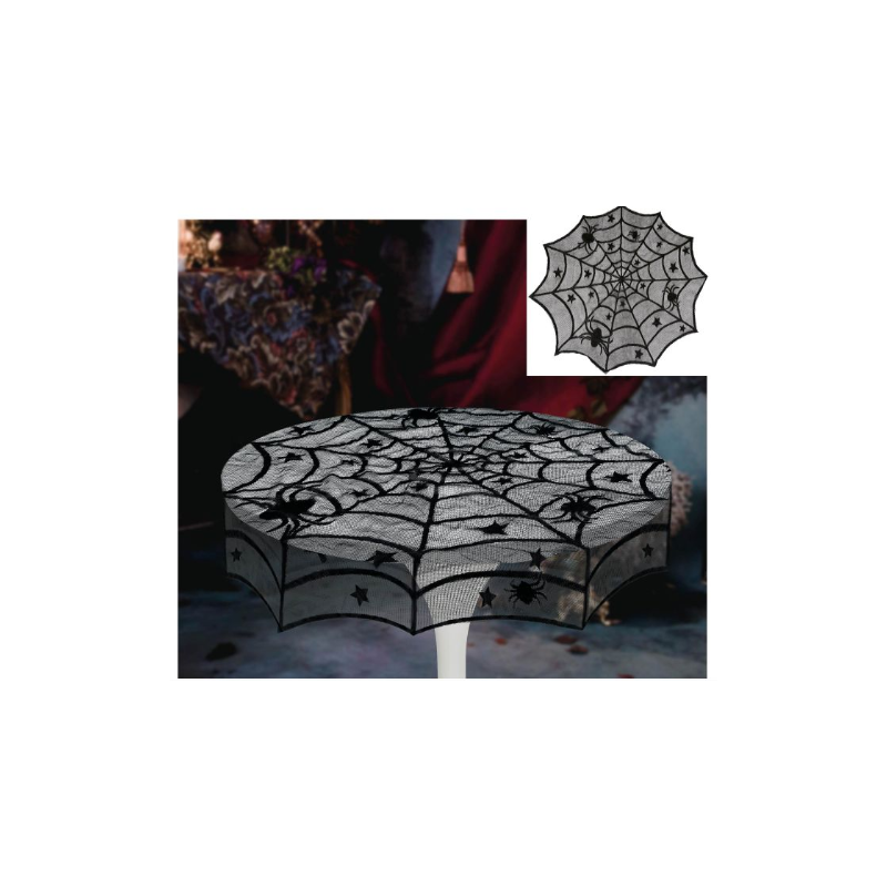 Mantel Mesa Bordado Telaraña 100 cm