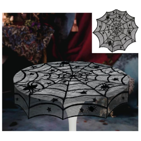 Mantel Mesa Bordado Telaraña 100 cm