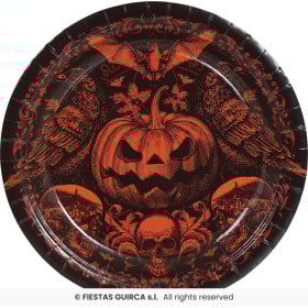 6 Platos Calabaza Gótica 23 CM