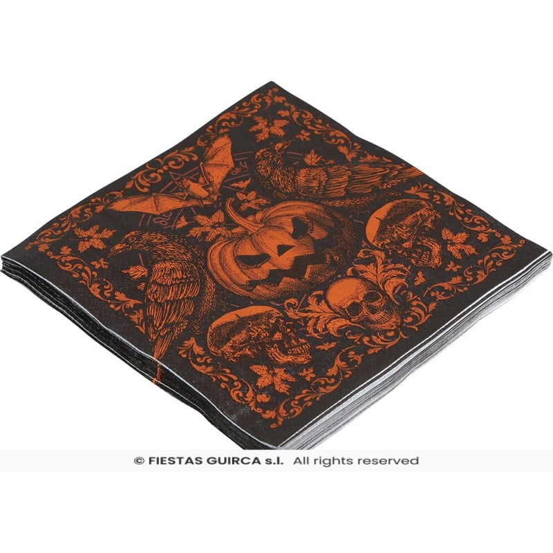 Bolsa 20 Servilletas Calabaza Gótica