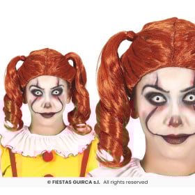 Peluca Coletas Pelirrojas De Fiestas Guirca 2