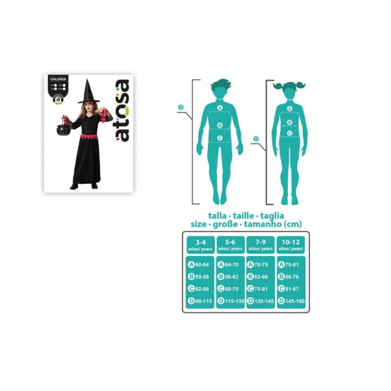 Disfraz Infantil Bruja Rosa 3-4 Años
