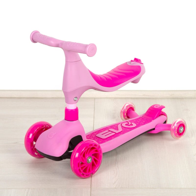 Evo Scooter & Ride On 4en1 Rosa
