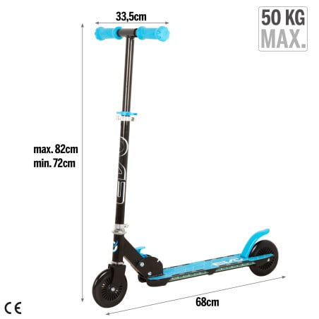 Evo Scooter Plegable Con Luces Azul