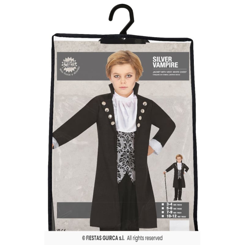 Disfraz Vampiro Plateado Talla 5-6 Años