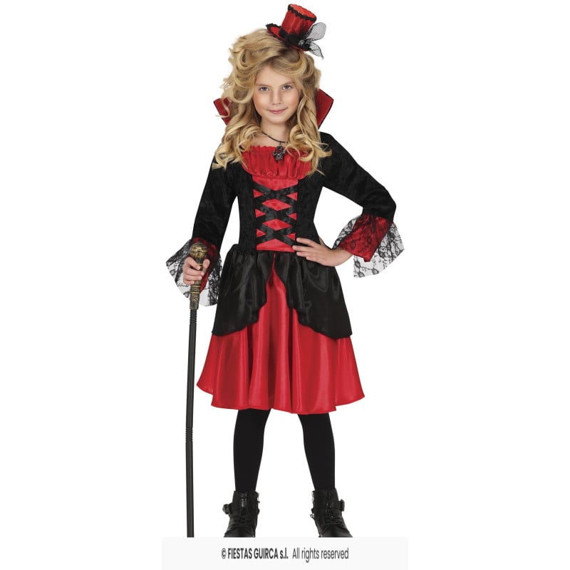 Disfraz Vampiresa Escarlata Talla 3-4 Años De Fiestas Guirca