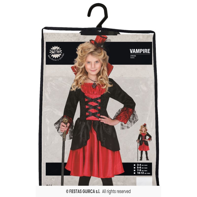 Disfraz Vampiresa Escarlata Talla 5-6 Años