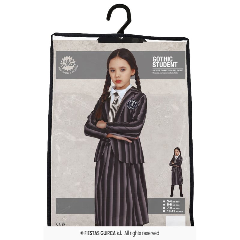 Disfraz Estudiante De Nevermore Talla 10-12 Años