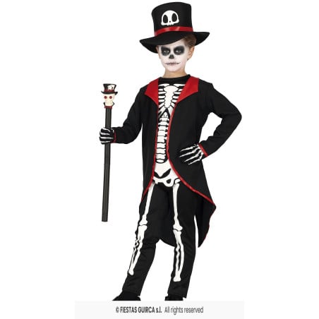Disfraz Esqueleto Elegante Talla 5-6 Años De Fiestas Guirca