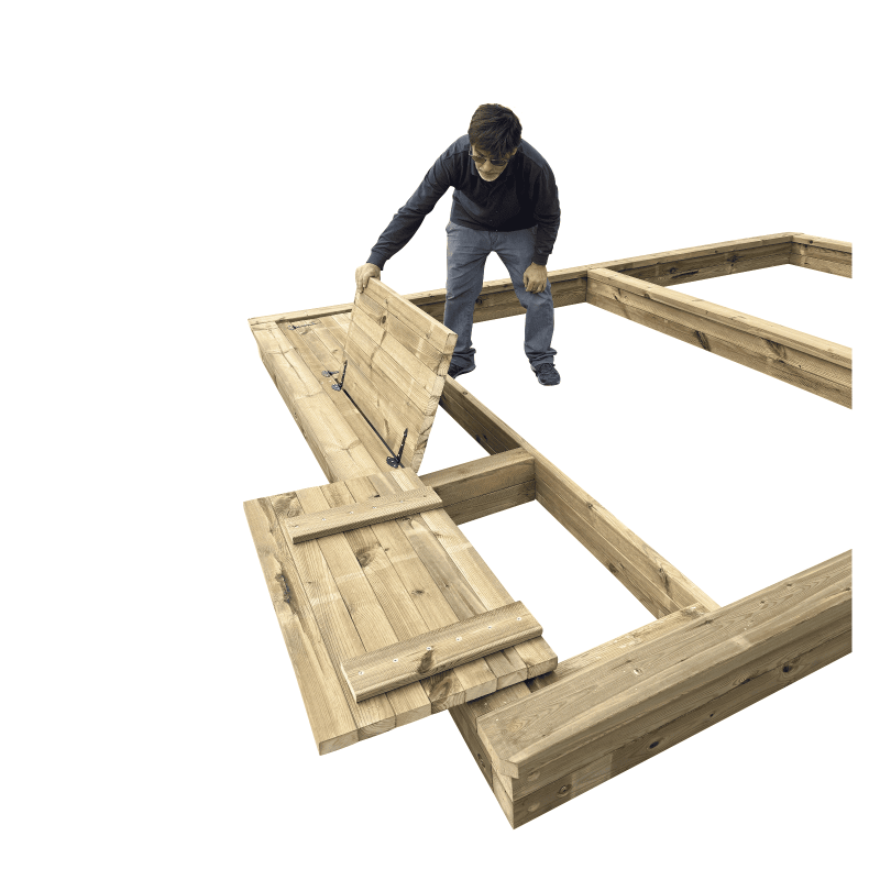 Arenero MASGAMES COVERI con cubierta, cajón y separador  