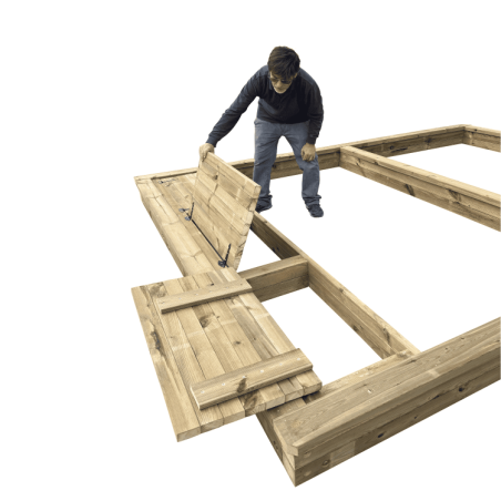 Arenero MASGAMES COVERI con cubierta, cajón y separador  