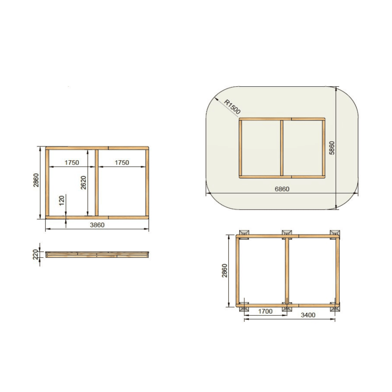 Arenero MASGAMES COVERI con cubierta y separador  