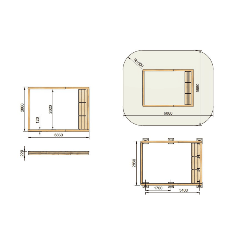 Arenero MASGAMES COVERI con cubierta y cajón  