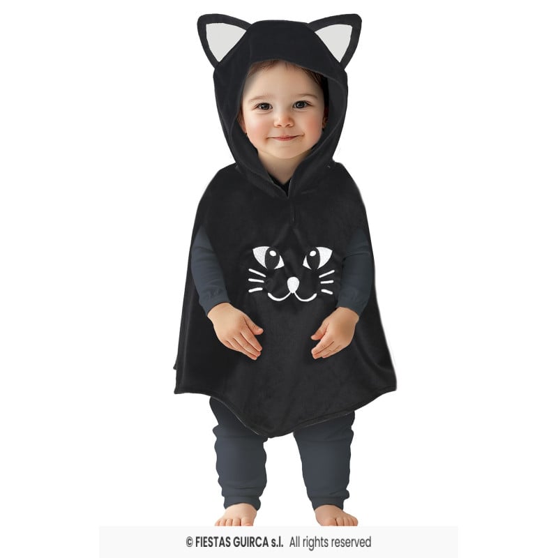 Poncho De Gatito Talla 18-24 Meses De Fiestas Guirca