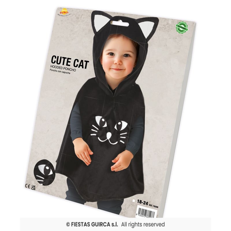 Poncho De Gatito Talla 18-24 Meses