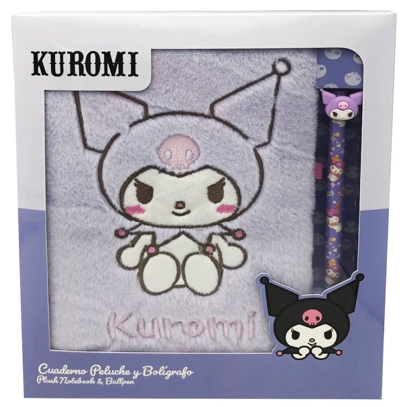 Kuromi Set Cuaderno Peluche y Bolígrafo