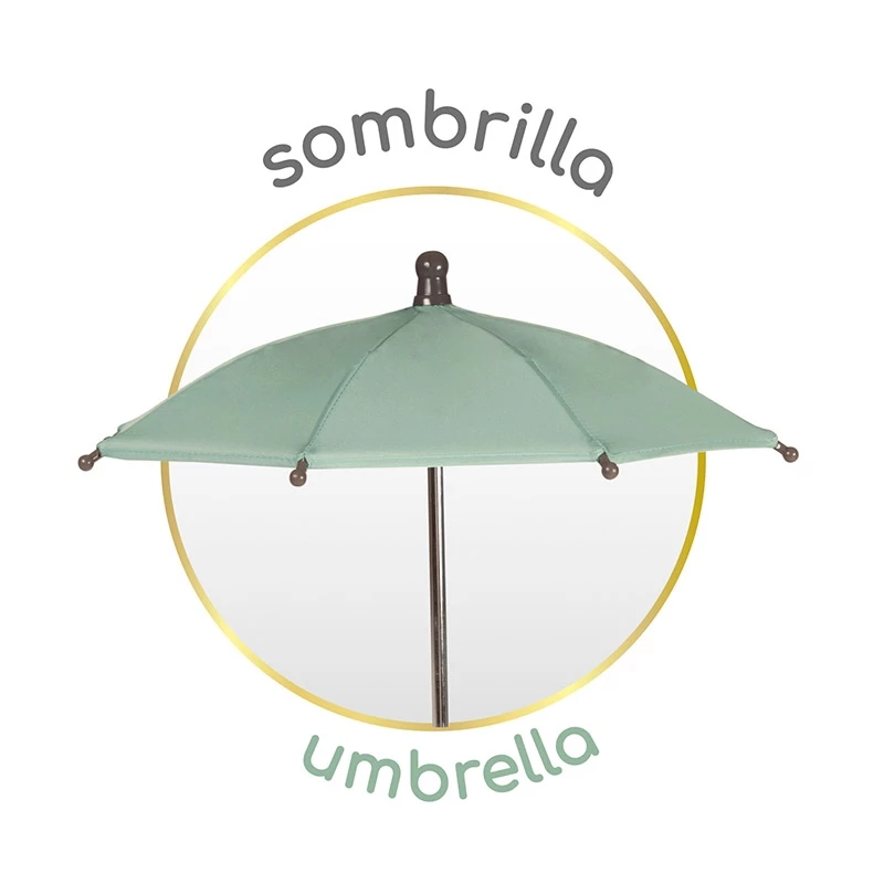 Coche De Muñecas Capriccio Plegable Con Sombrilla Verde