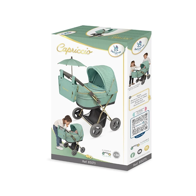Coche De Muñecas Capriccio Plegable Con Sombrilla Verde