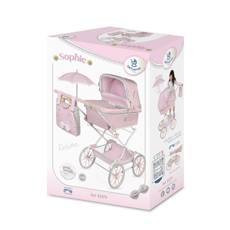 Coche De Muñecas Sophie Reborn Plegable Con Sombrilla Rosa Coche De Muñecas Sophie Reborn Plegable Con Sombrilla Rosa