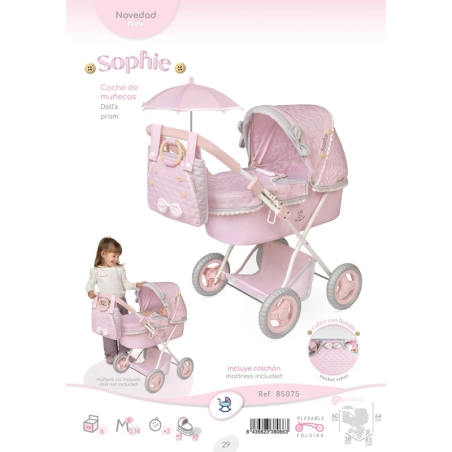 Coche De Muñecas Sophie Plegable Con Sombrilla Coche De Muñecas Sophie Plegable Con Sombrilla