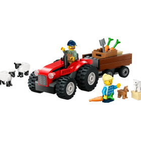LEGO City Tractor Rojo Con Remolque Y Ovejas De LEGO 2