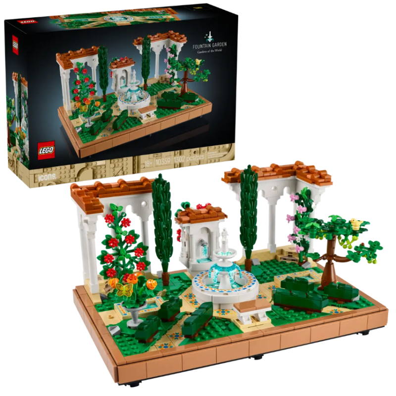 LEGO Icons Jardín Con Fuente De LEGO