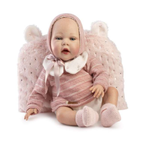Muñeca Reborn Olga Con Jersey De Lana Rosa Y Braguita