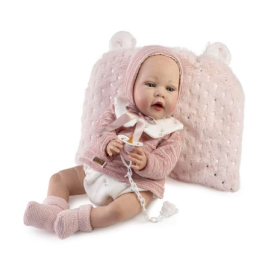 Muñeca Reborn Olga Con Jersey De Lana Rosa Y Braguita 2