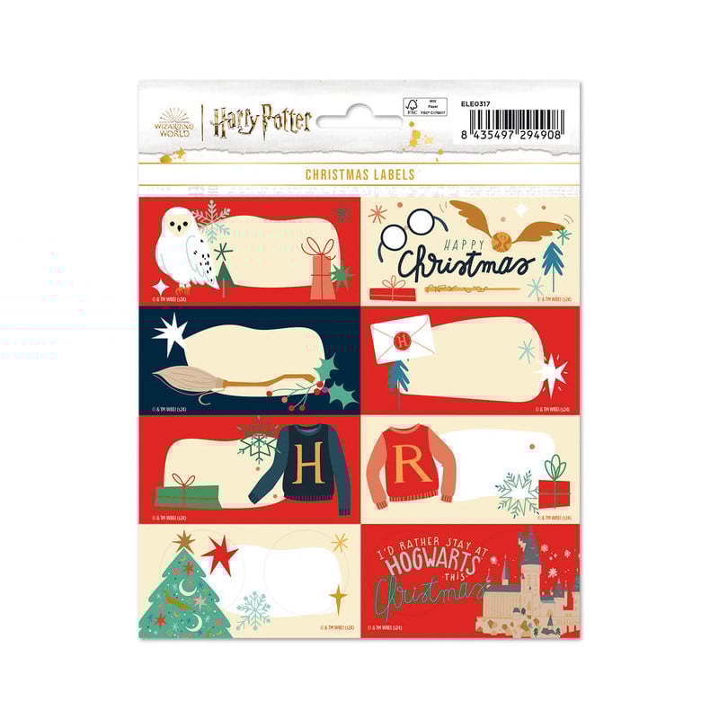 Etiquetas Adhesivas Navidad Harry Potter