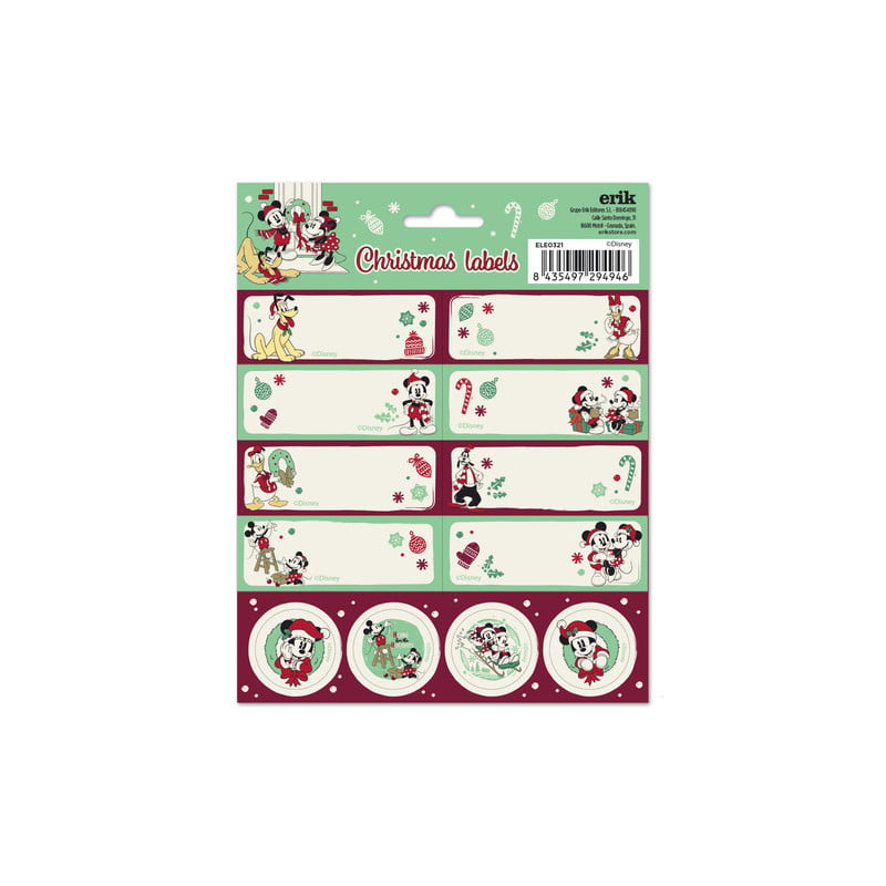 Etiquetas Adhesivas Navidad Mickey Mouse