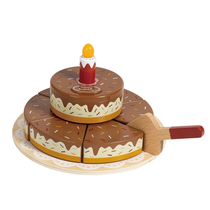 Eurekakids Pastel Cumpleaños De Madera Con Luz Y Sonido