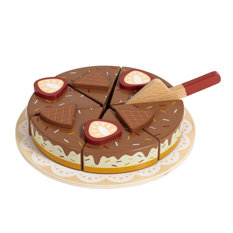 Eurekakids Pastel Cumpleaños De Madera Con Luz Y Sonido