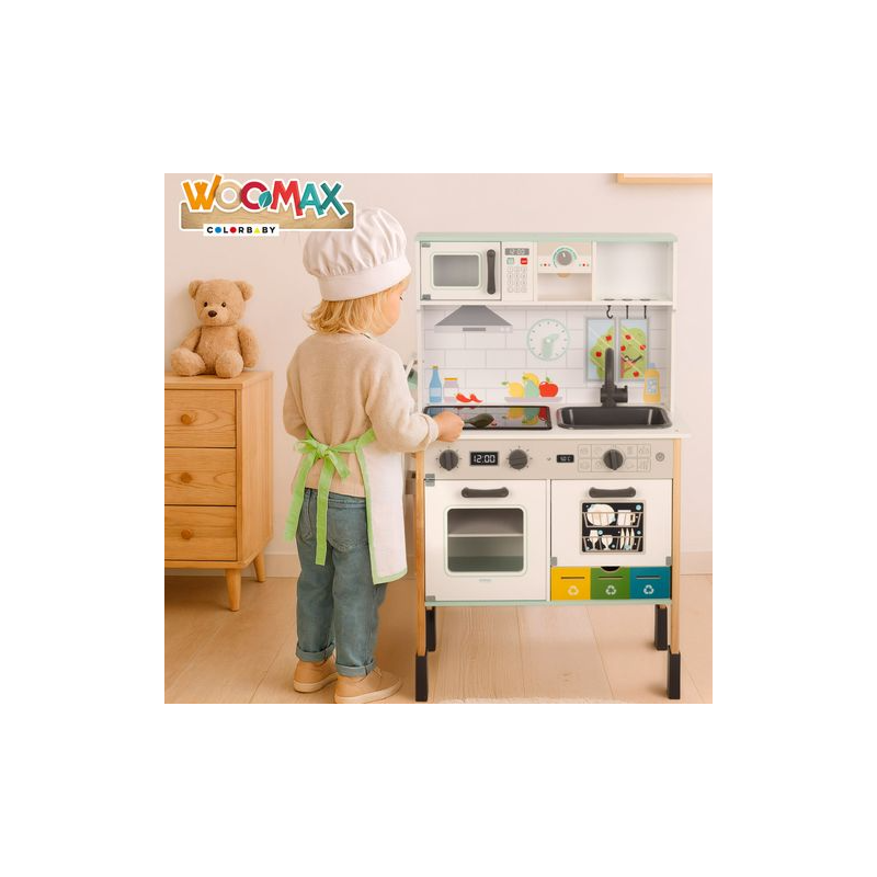 Cocina Eléctrica De Madera WOOMAX Con Lavadora