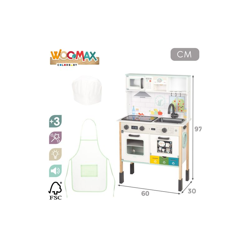 Cocina Eléctrica De Madera WOOMAX Con Lavadora