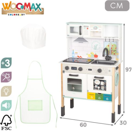 Cocina Eléctrica De Madera WOOMAX Con Lavadora