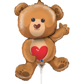 Mini Globo Oso Corazón De Fiesta Y Cumpleaños