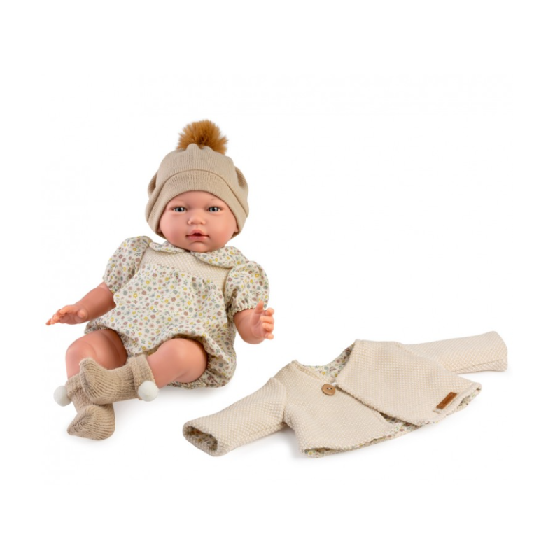 Muñeca Con Peso Cris, Pelele Flores