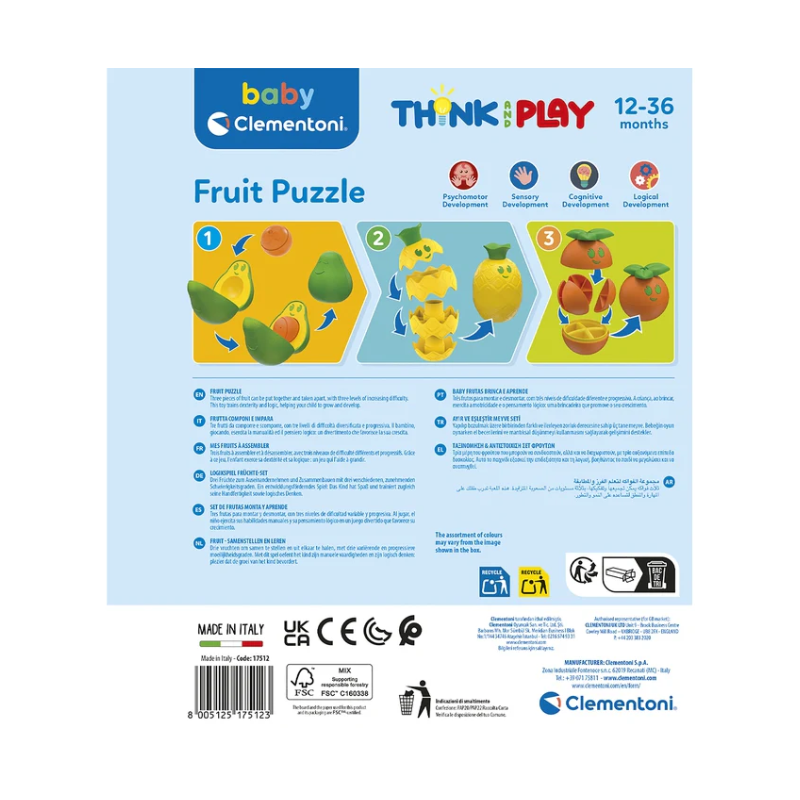 Clementoni Set De Frutas Monta Y Aprende