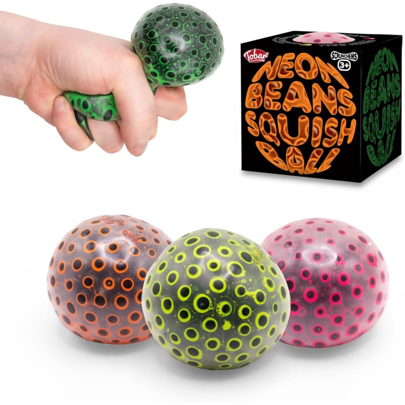 Scrunchems Pelota Squishy Neón Beans