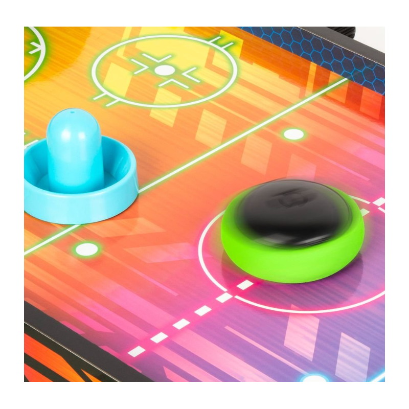 Mesa Futbolín Y Air Hockey Neon 2 En 1 Reversible