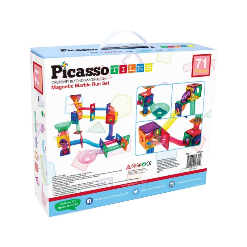 Picasso Tiles Circuito De Canicas Magnéticas 71 Piezas