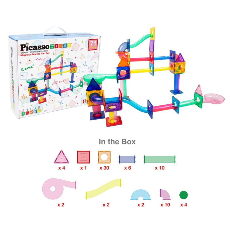 Picasso Tiles Circuito De Canicas Magnéticas 71 Piezas